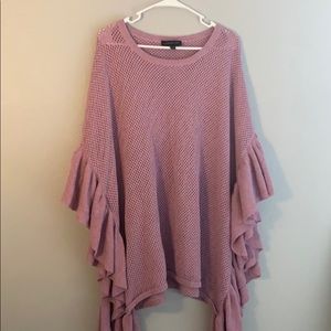 Dusty Rose Tunic Poncho sweater lane Bryant 14/20